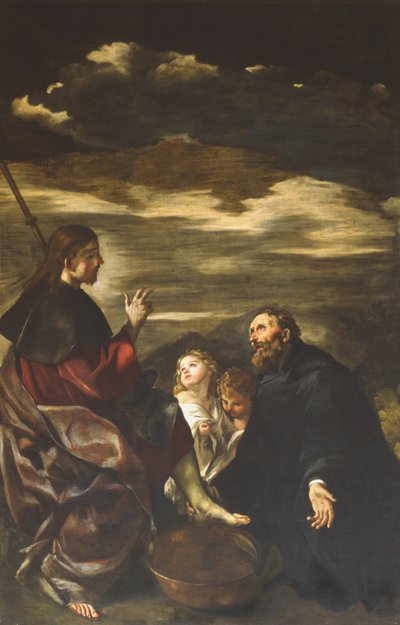 St. Augustine washing the feet of the Redeemed by Giovanni Lanfranco